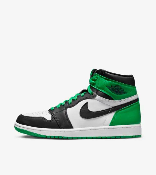 Nike Jordan 1 High Black and Lucky Green