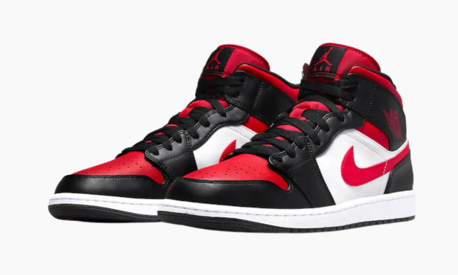 Jordan 1 Mid White Black Red