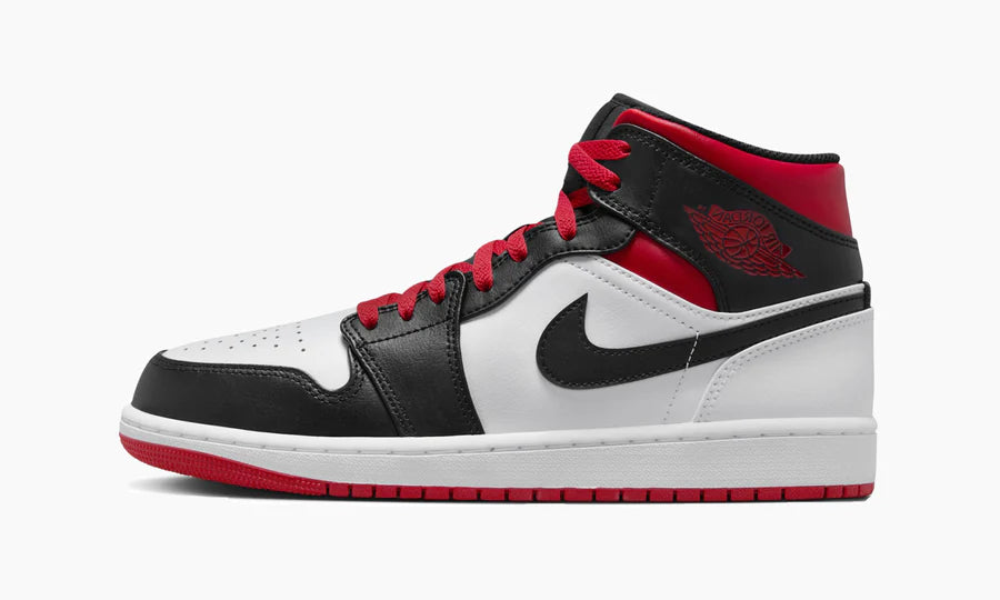 Air Jordan 1 Mid Black Toe White Gym Red