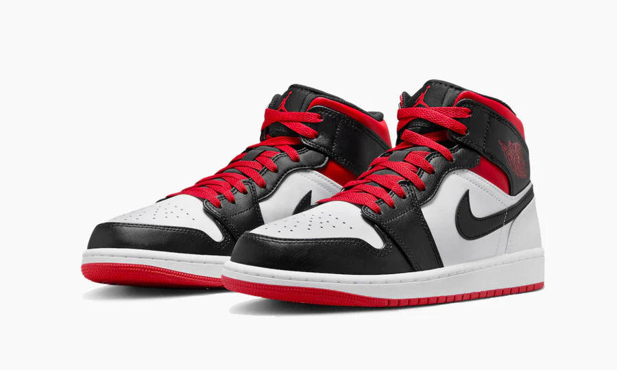 Air Jordan 1 Mid Black Toe White Gym Red